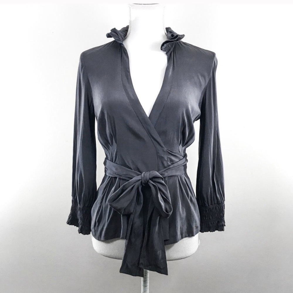 DVF silk wrap top